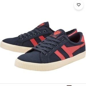 New Gola Men's Mark Cox Retro 70s Canvas Navy/Red Tennis Trainer Sneakers 8 US